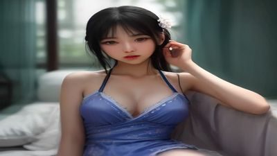 日系巨乳美女写真摄影棚拍摄现场，专业摄影师布光场景，暖色调唯美氛围